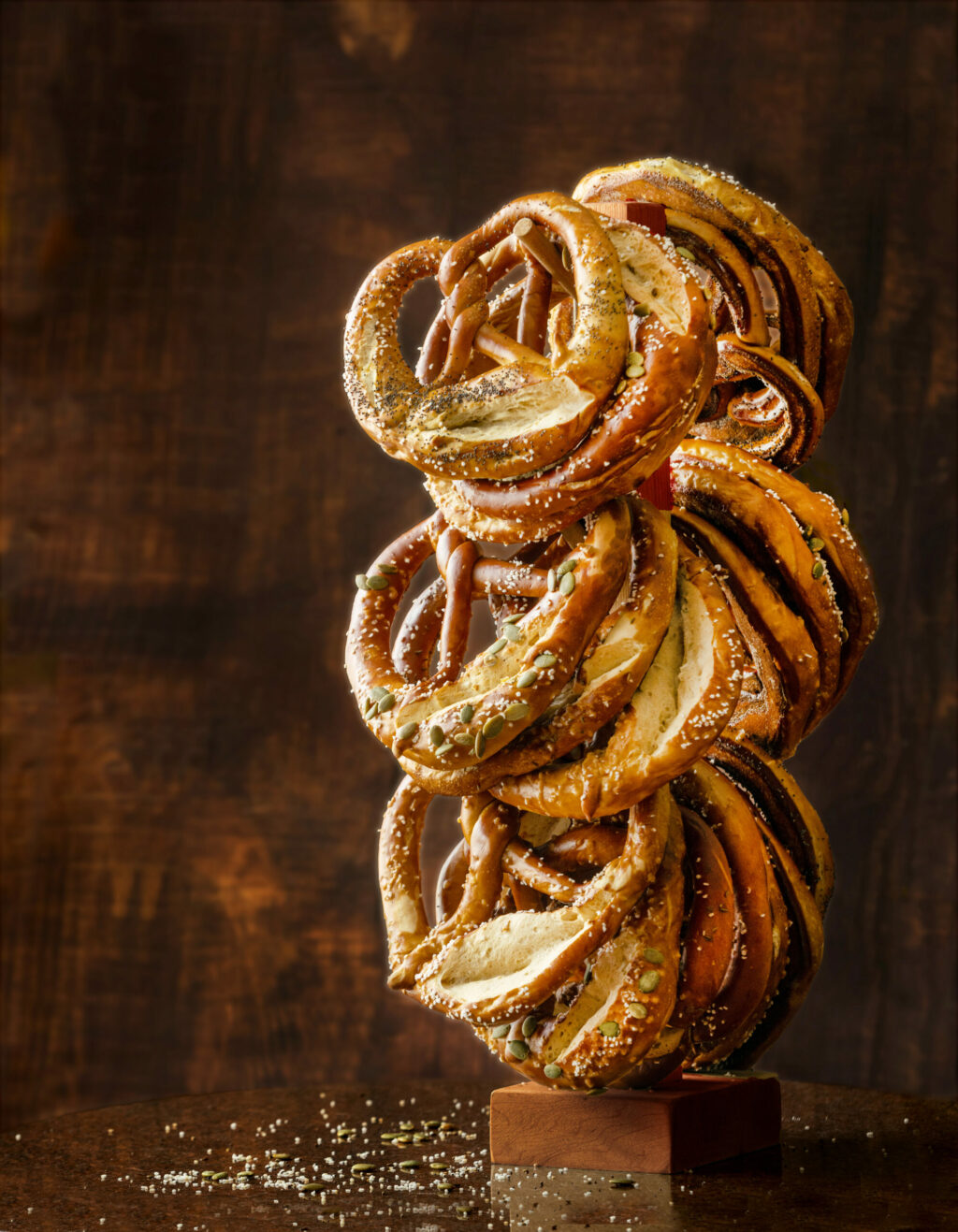 Schwäbisch-style pretzels on Tisza Bistro's Oktoberfest platter