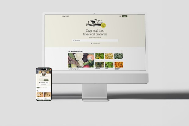 To use the online Navore Market, customers enter their address on the website and find local farmers and producers who serve their area, then assemble a cart with what is available and schedule delivery if offered or arrange pickup. (Navore Market)