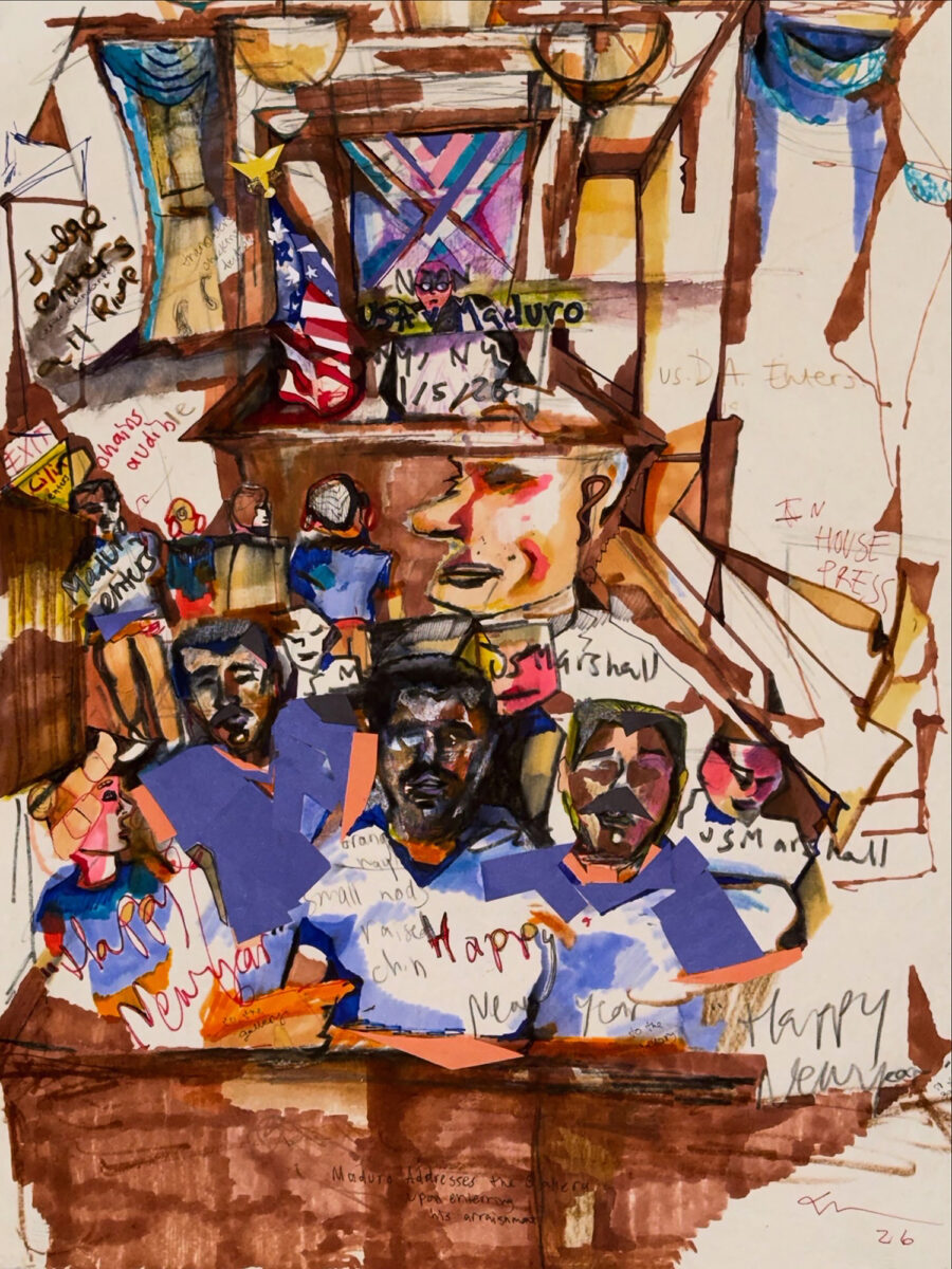 Brourman depicts Ousted Venezuelan President Nicolas Maduro in court On Jan. 5