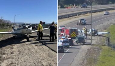 Plane makes emergency landing on San Diego's State Route 67