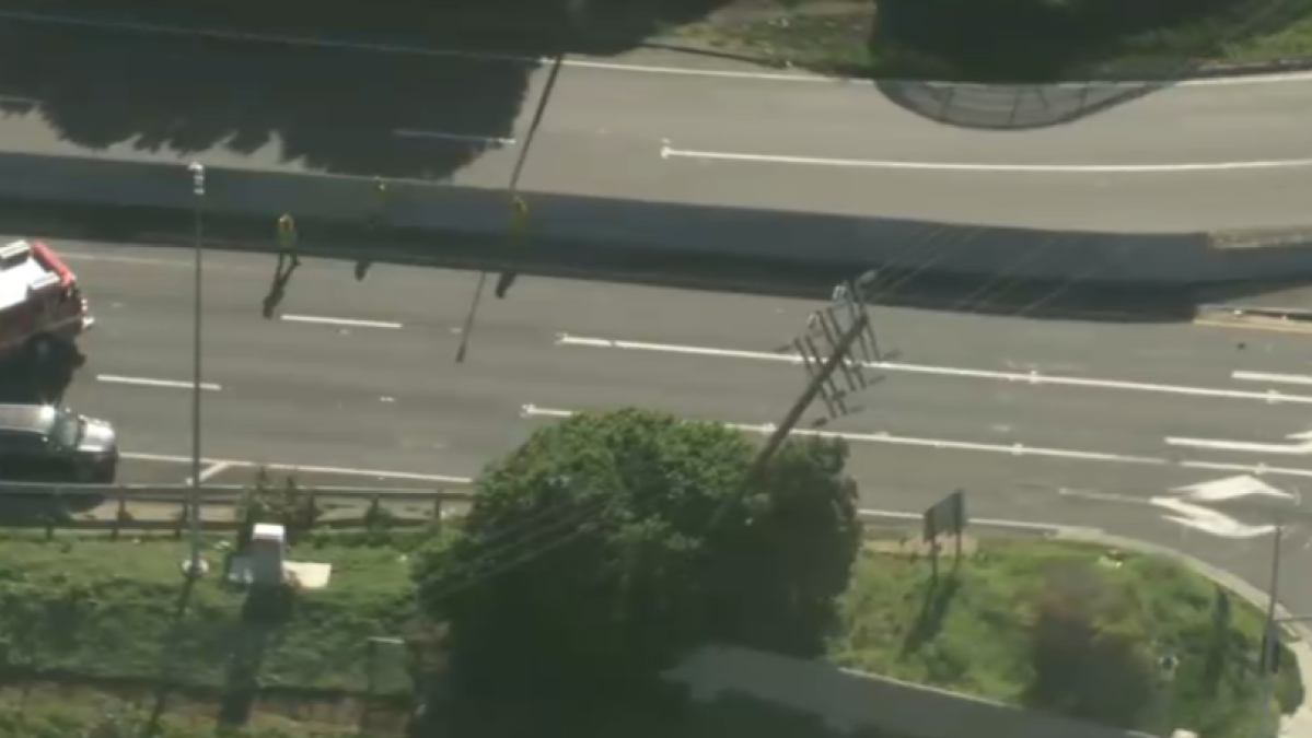 Stretch of 110 Freeway closed in San Pedro due to downed power lines – NBC Los Angeles