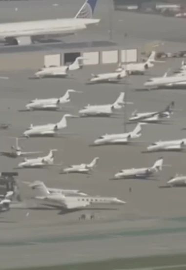 Unreal footage of private jets lining San Francisco airport before the Super Bowl will give you goosebumps