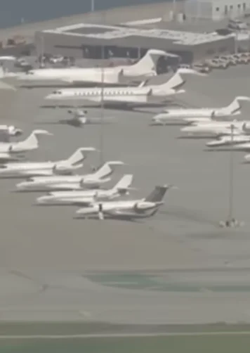 Unreal footage of private jets lining San Francisco airport before the Super Bowl will give you goosebumps