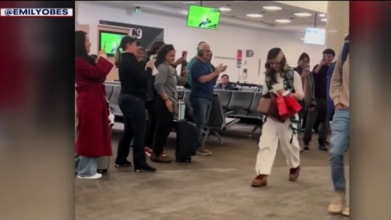 Celebration at SFO for Olympic winner Alysa Liu