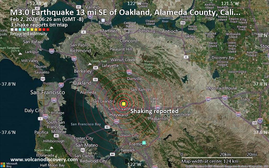 Unconfirmed quake or seismic-like event reported: 13 mi southeast of Oakland, Alameda County, California, United States, 4 minutes ago
