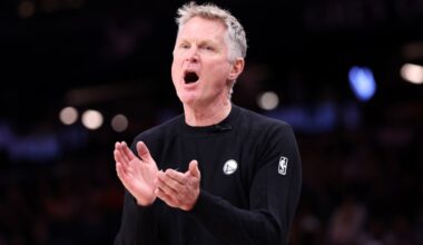 Steve Kerr cheering on Celebrini in 2026 Winter Olympics 