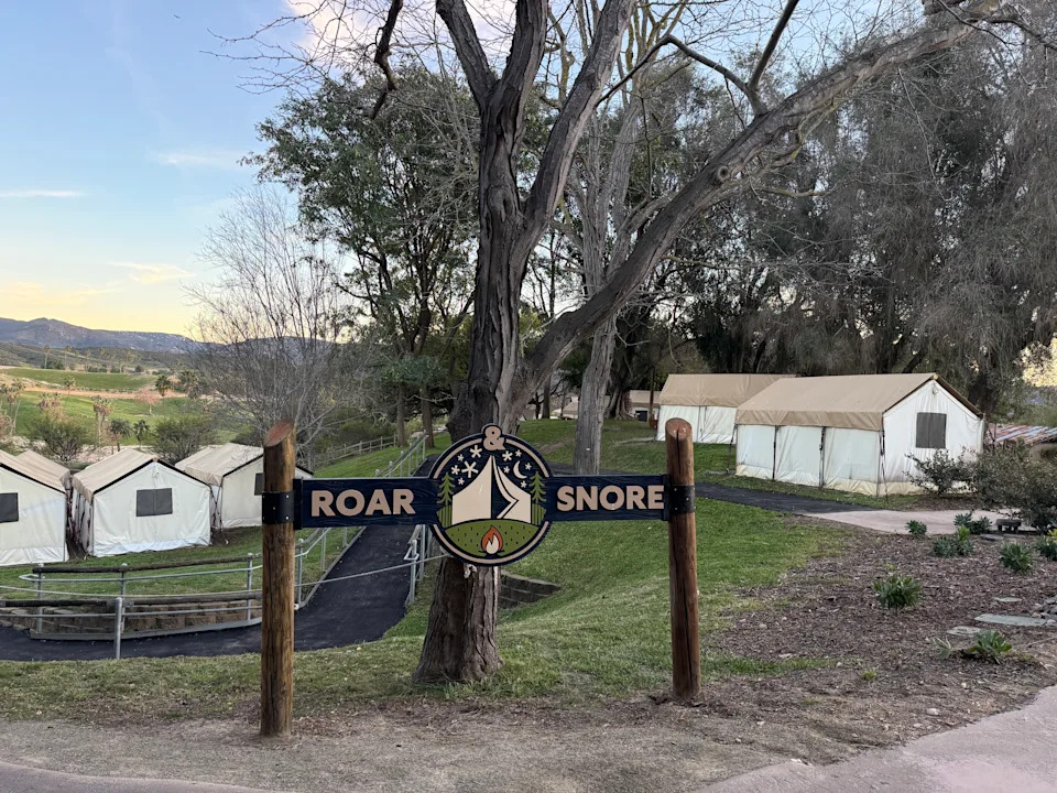 Tents for the Roar and Snore at San Diego Zoo Safari Park