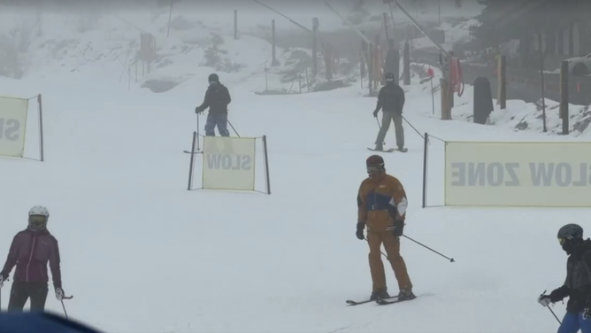 Snow blasts Lake Heavenly Resort, South Lake Tahoe California on Feb. 16, 2026.