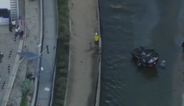 Car overturns during crash into LA River in Studio City; 1 hospitalized