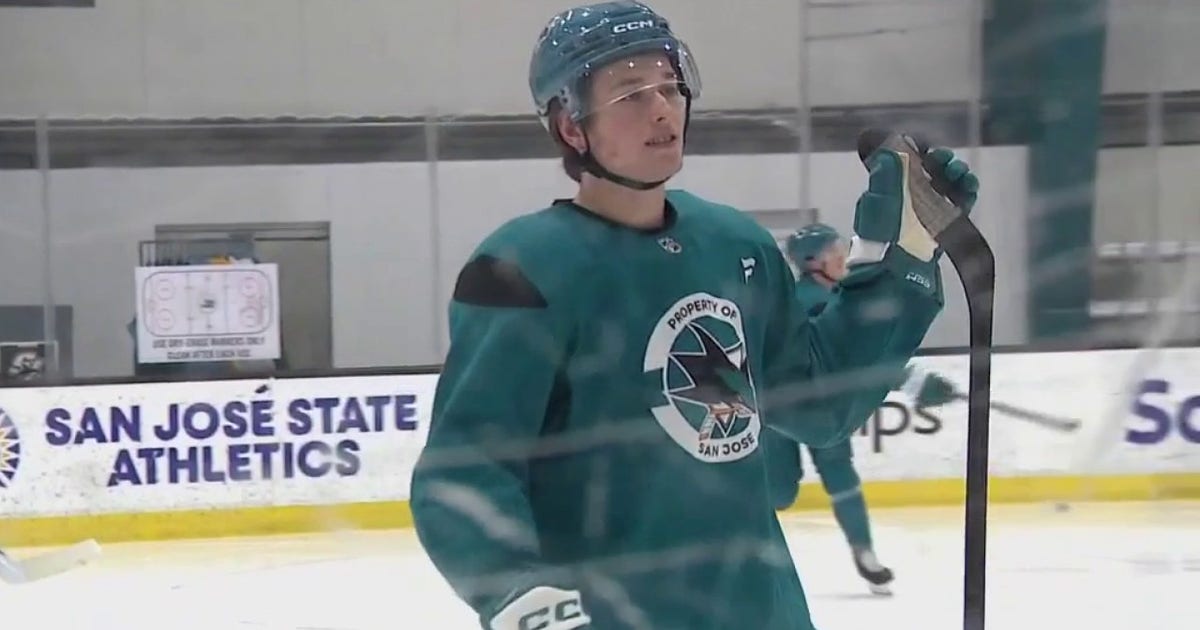 San Jose Sharks' star Macklin Celebrini back on the ice