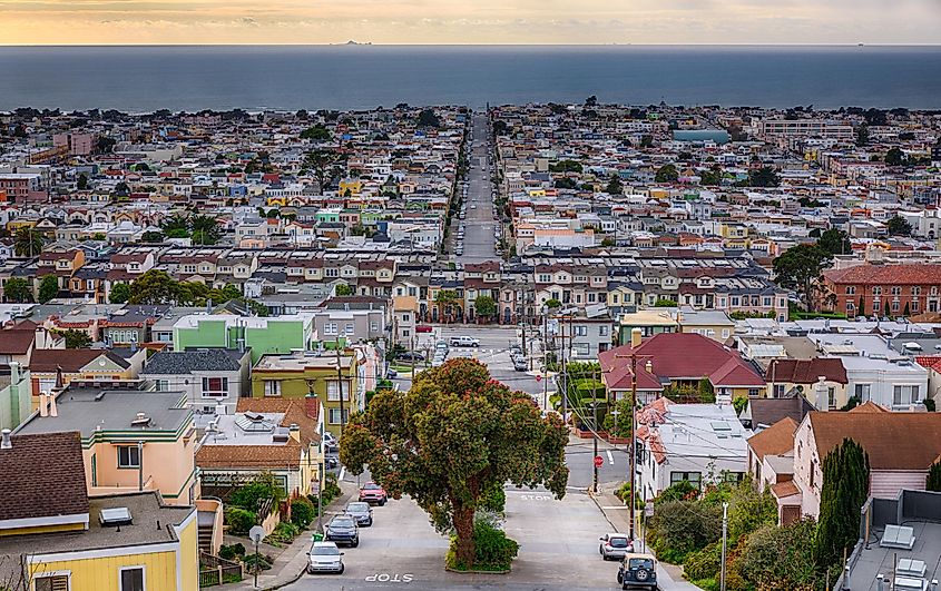Aerial view of Moraga, California.