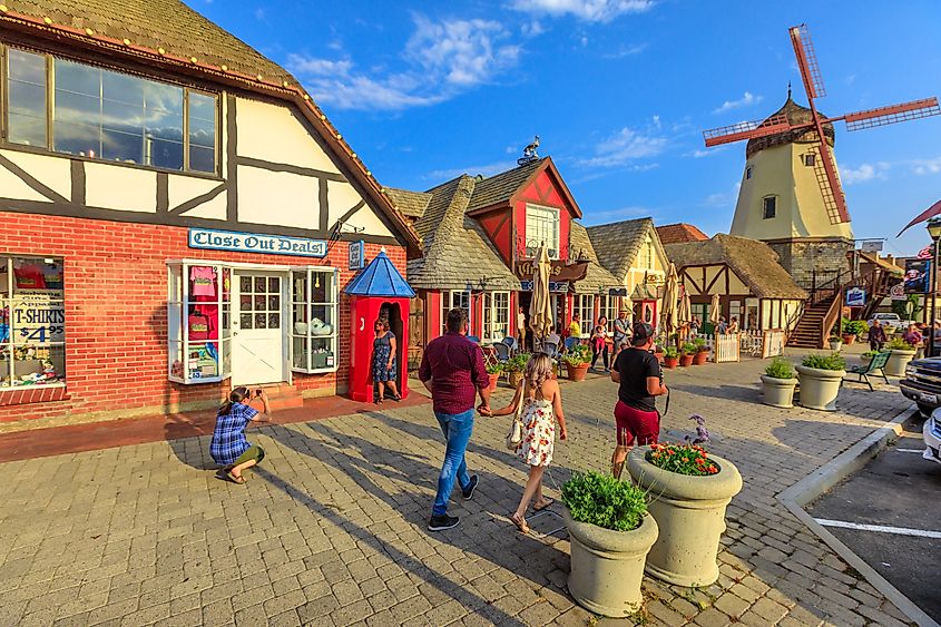 Main Street of Solvang, California. 