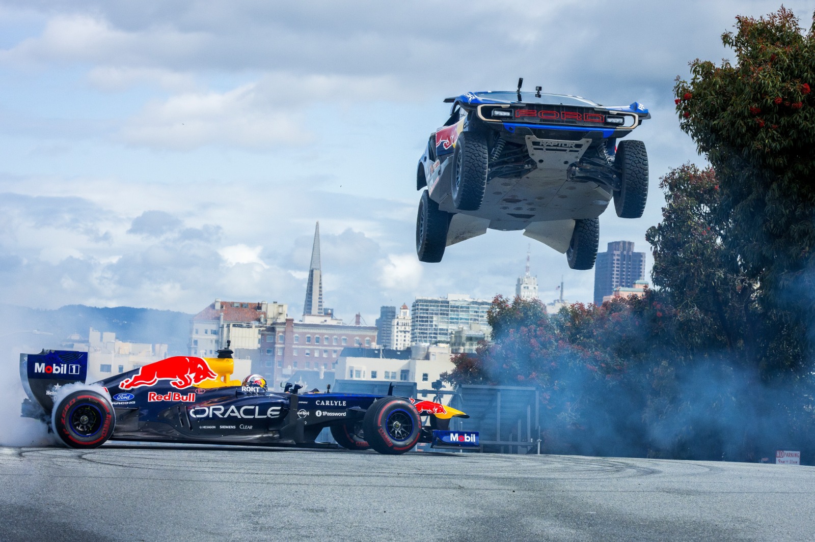 Mitch Guthrie Jr. and Scott Speed perform in the streets of San Francisco, California, USA on February 18, 2026.