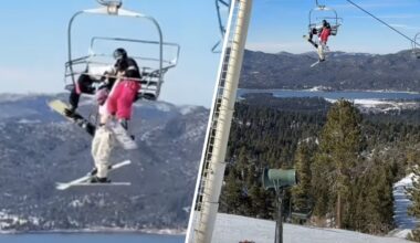 Video shows skier dangling by arms from ski lift in Big Bear – NBC Los Angeles