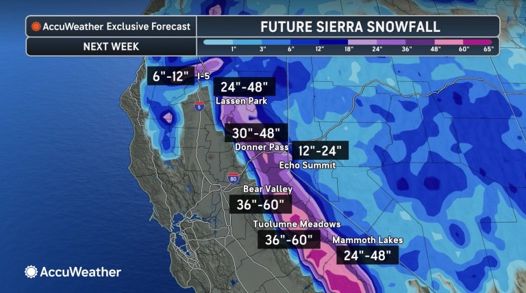 California faces first major storm in weeks with heavy rain, feet of snow