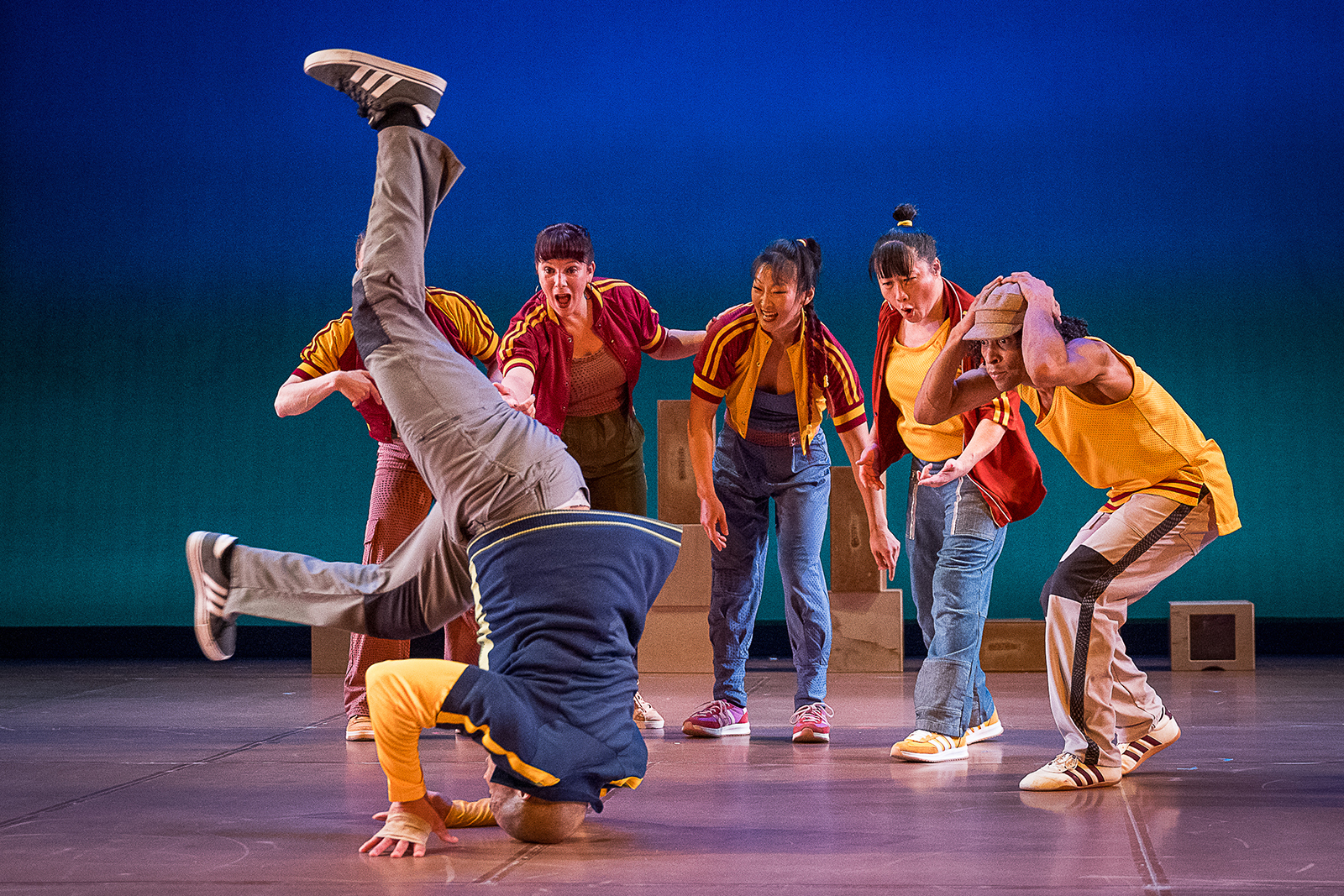 Members of Ephrat Asherie Dance perform “Shadow Cities,” a highly...