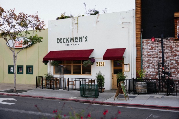 The front entrance of Deckman's North restaurant in North Park. Chef-owner Drew Deckman introduced weekday lunch service this week. (Salsa Digital)