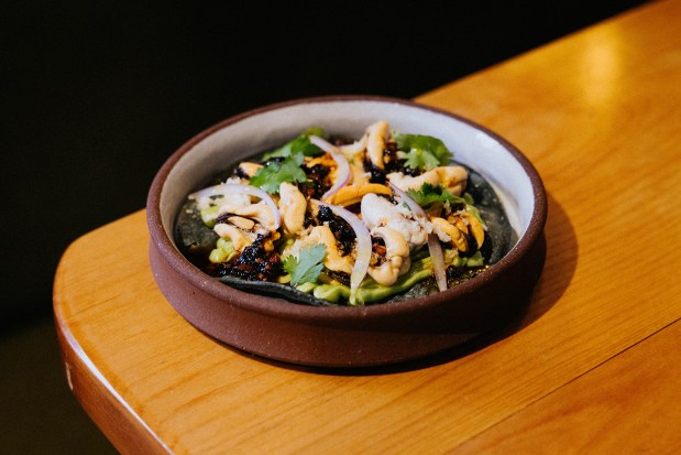 Pickled mussel tostada at Deckman's North restaurant in San Diego's North Park. (Salsa Digital)