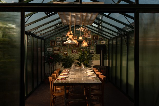 Diners can now enjoy Cucina di Nonna, an interactive Roman-style Sunday supper at Elvira restaurant in Ocean Beach. This garden room can accommodate up to 14 guests for the private dinner bookings. (James Tran)