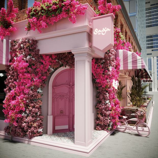 An artist's rendering of the future exterior of Saya Brasserie, opening later this year in the Gaslamp Quarter. (Saya Brasserie)