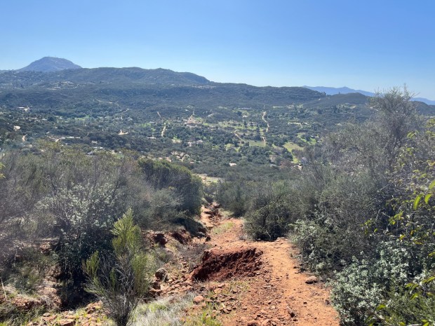 Sections of the trail are eroded and rocky, and hikers should be cautious, especially going downhill. (Maura Fox / The San Diego Union-Tribune)