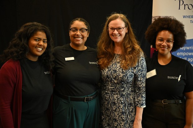 The staff of Playwrights Project, from left, youth programs manager and Plays by Young Writers festival director Kandace Crystal, managing director Aria Proctor, executive director Cecelia Kouma and administrative assistant Mary Sutton. (Playwrights Project)