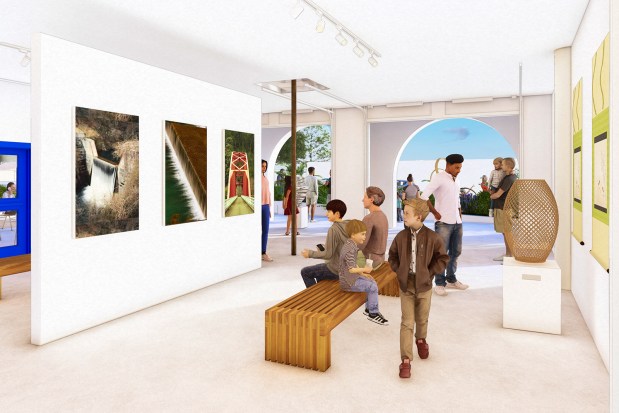 As part of Oceanside Museum of Art's planned expansion, two new galleries will open in the former Fire Station No. 1 building, including this community gallery in a former fire truck parking bay. (Safdie Rabines Architects)