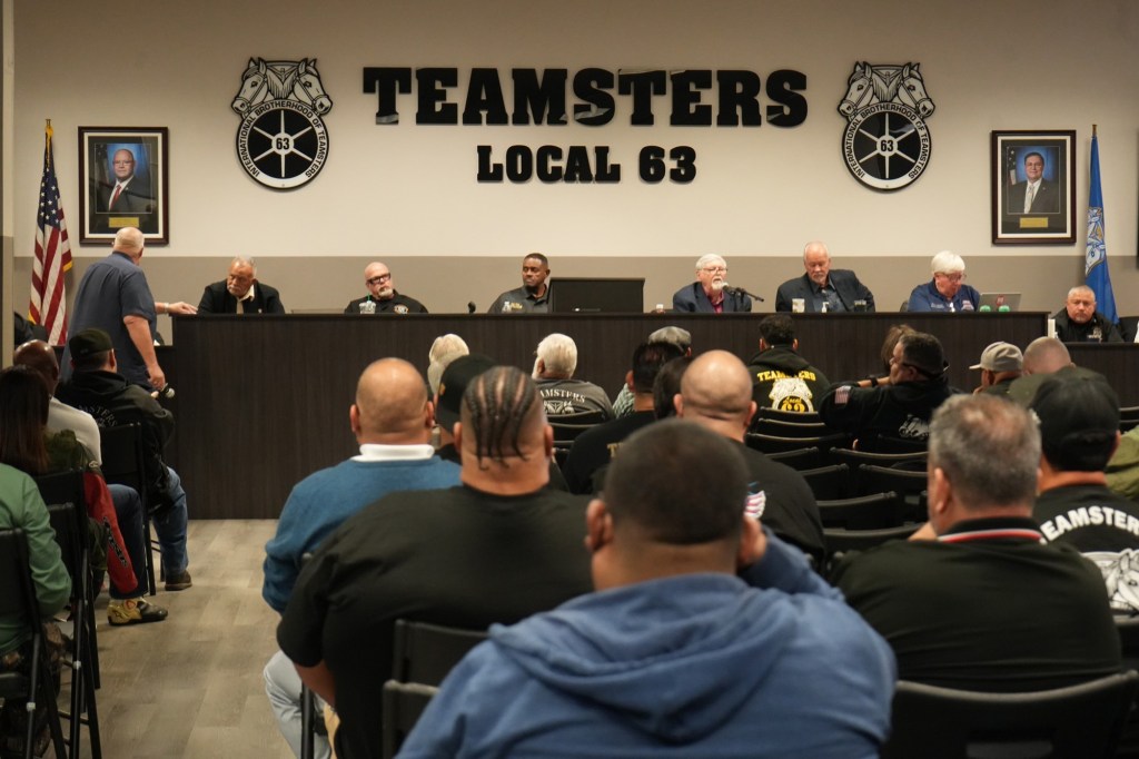 Teamsters Union Local 63 members attend their first General Membership and Shop Steward Meeting of the year in California.