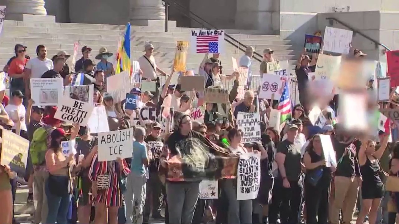 Demonstrators take LA streets to protest against ICE