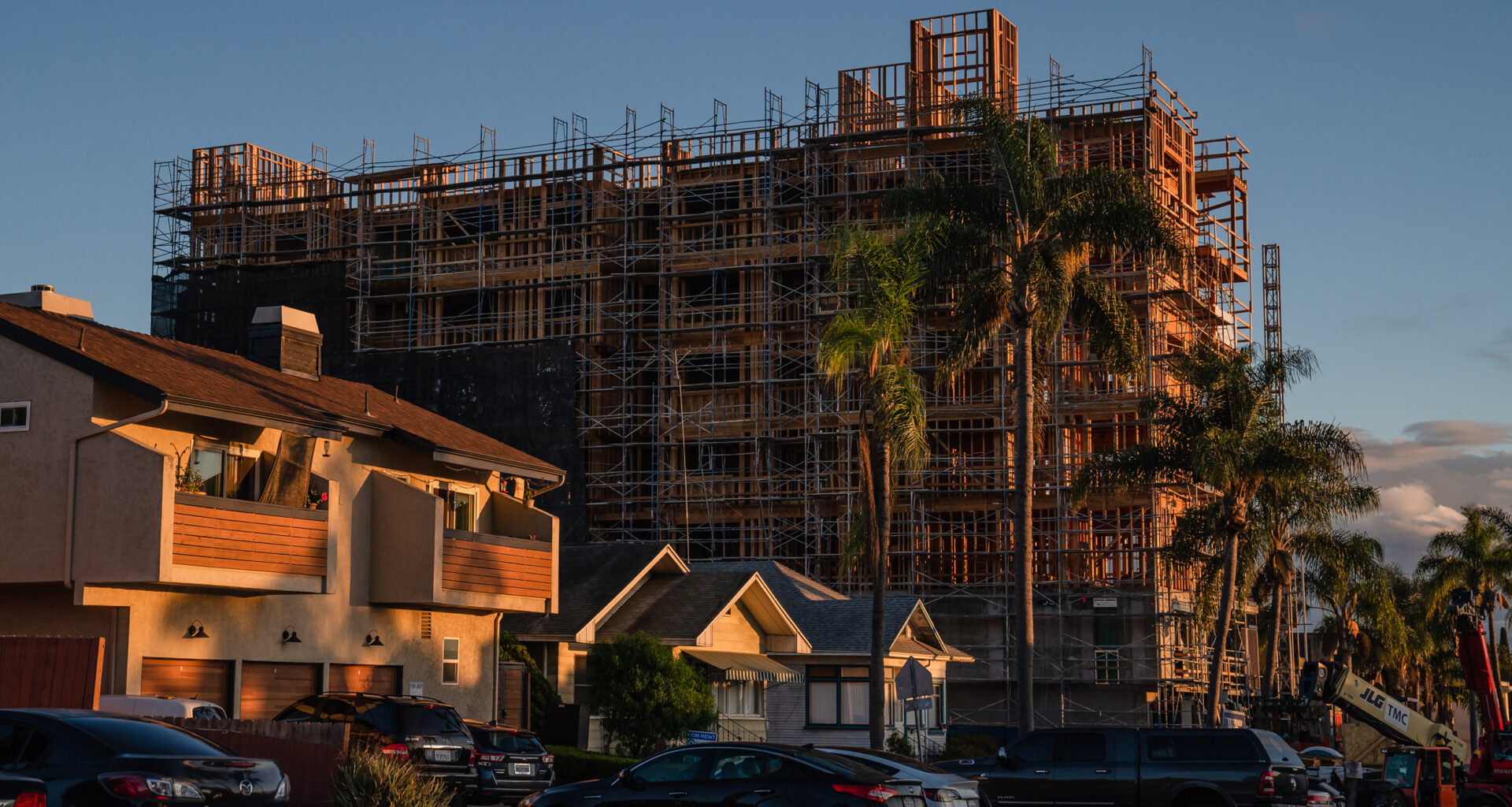 A multifamily housing project in North Park on Nov. 17, 2023.