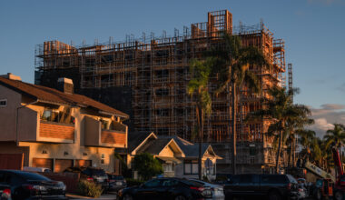 A multifamily housing project in North Park on Nov. 17, 2023.