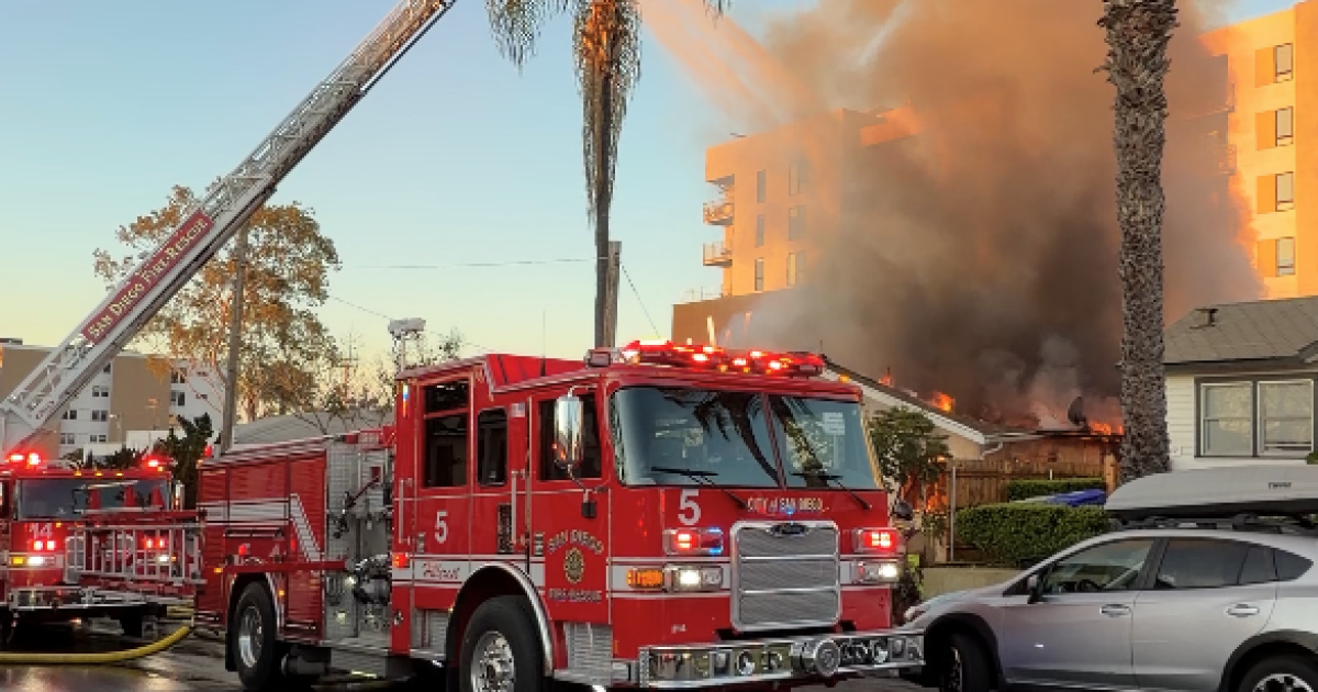 Abandoned apartment building destroyed by fire in University Heights