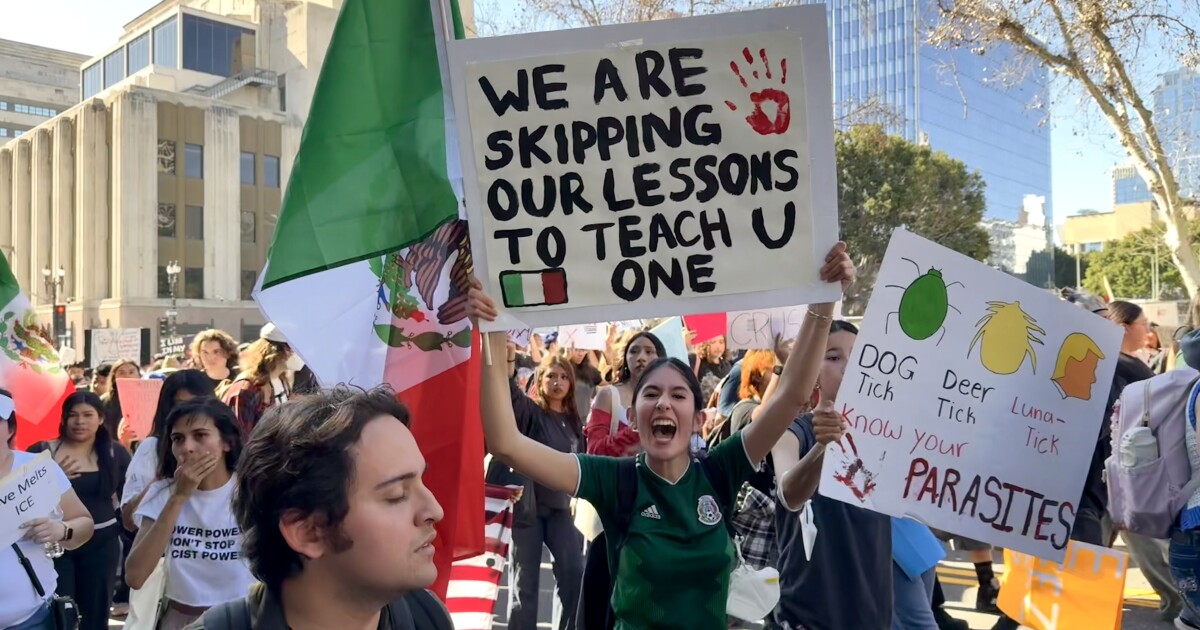 Thousands of LA students walk out to protest Trump’s immigration policies