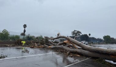 California walloped by winter storm with high winds and heavy rain and snow