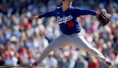 Dodgers' Yoshinobu Yamamoto gets work in during Cactus League opener