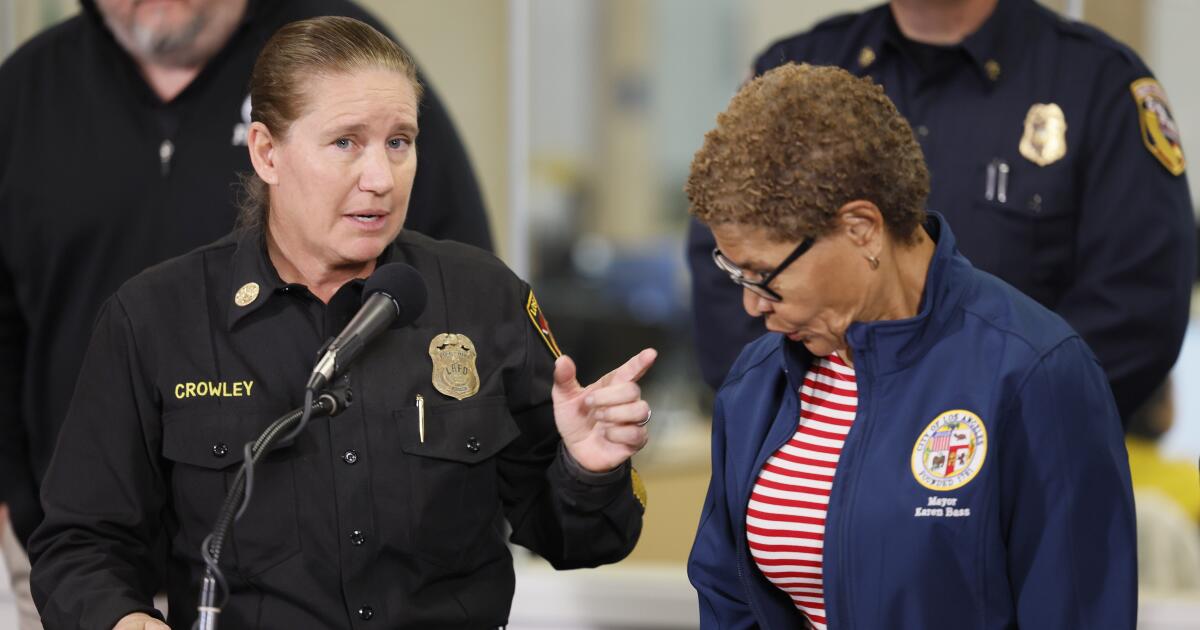 Ousted L.A. Fire Chief Crowley sues over her dismissal