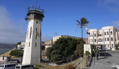 At San Quentin, Newsom shows off the anti-Trump model of public safety