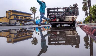 Fast-moving storm floods SoCal freeways, triggers flash flood warning in burn scar