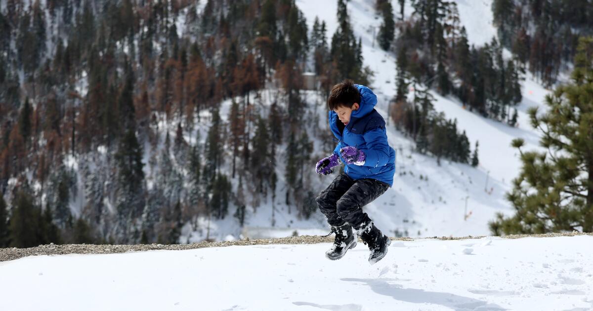 Rainy misery in L.A. offers hope in the form of snow in Wrightwood