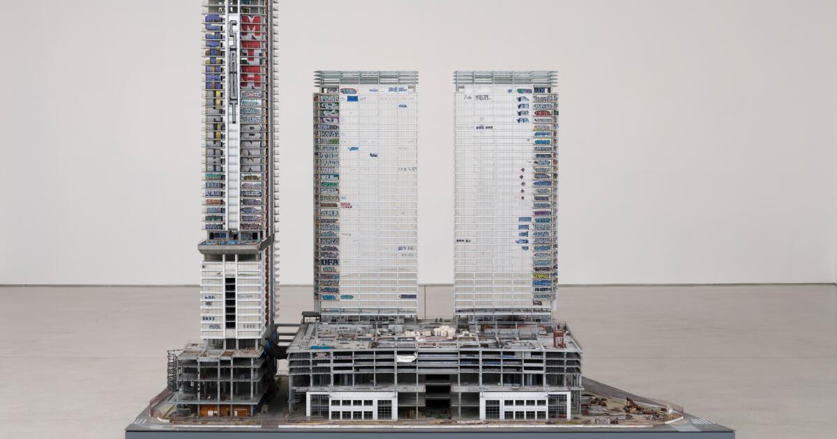 Sayre Gomez miniaturizes downtown L.A.'s Graffiti Towers in new exhibit