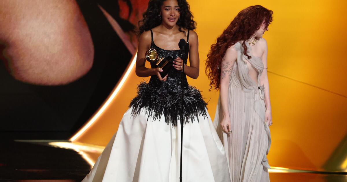 Olivia Dean wins Grammy for best new artist, salutes immigrants