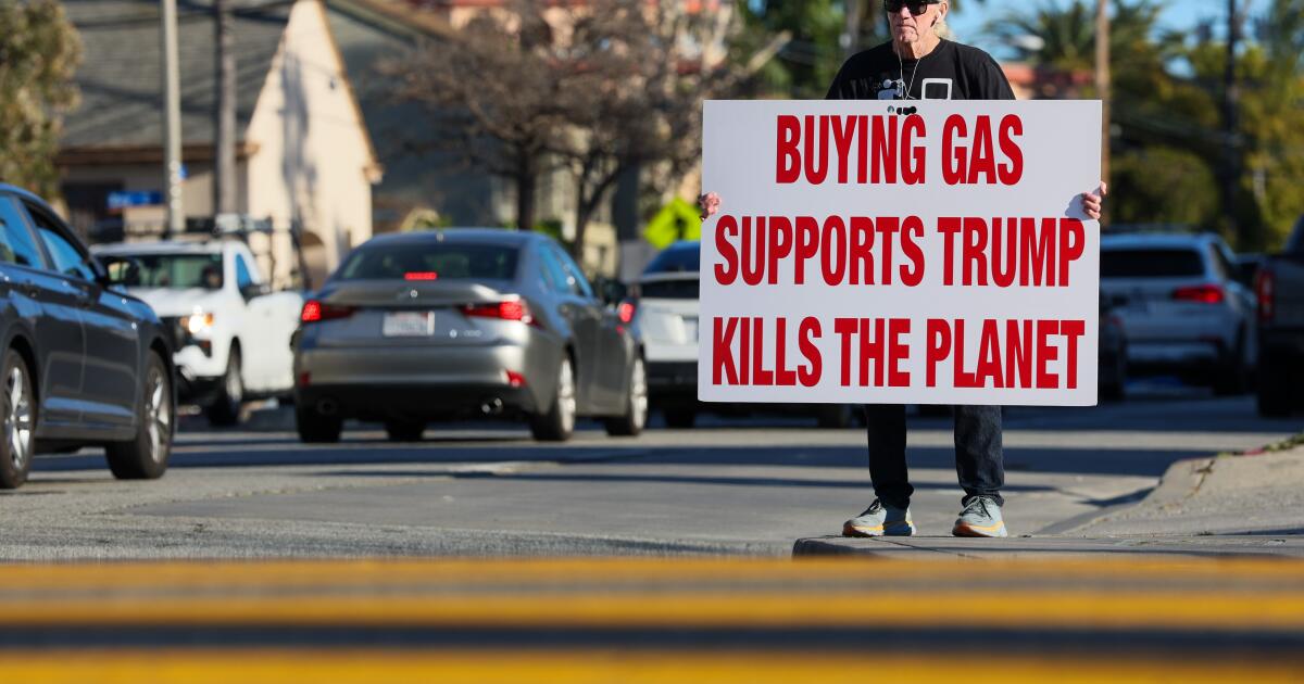 A Santa Monica man hates gas cars and Trump