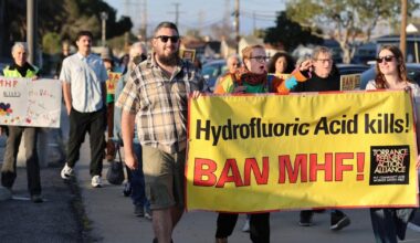 Torrance residents call for the ban of ‘flesh-eating’ chemical used at refinery