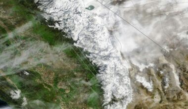 Dramatic satellite photos show California mountain snow after storms