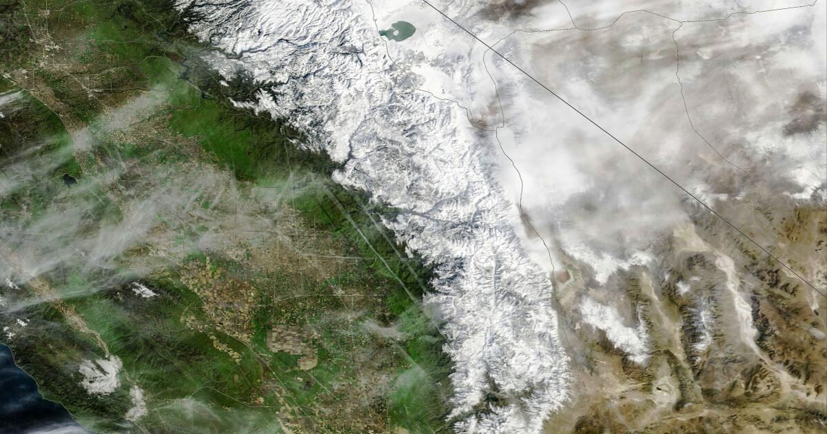 Dramatic satellite photos show California mountain snow after storms