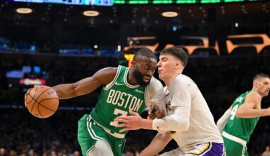 With Pat Riley watching, Lakers routed by Celtics in rivalry game