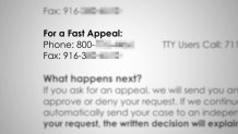 In its denial letter to Ken Jones, Blue Shield listed a phone number to lodge an appeal, but  Jones' oncologist said after dialing in, no one on the other line was ever able to connect him with an appropriate person to complete the appeals process.