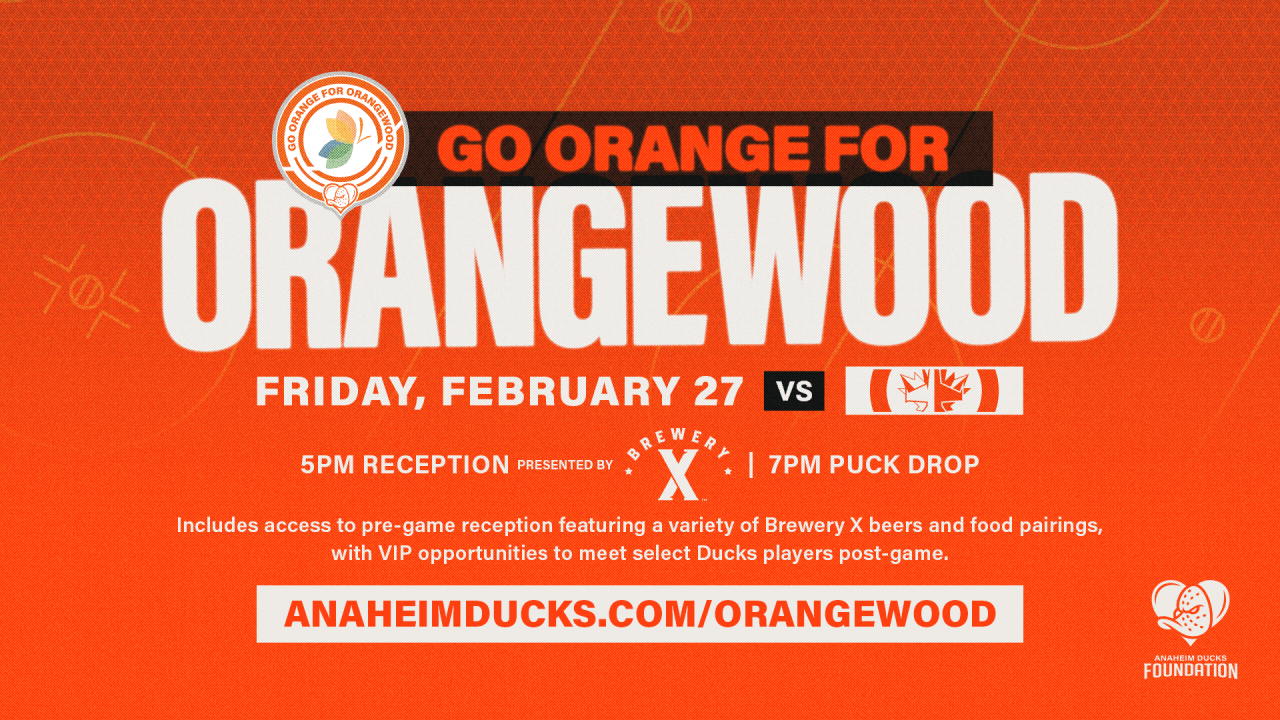 Ducks Host Go Orange for Orangewood Night Friday