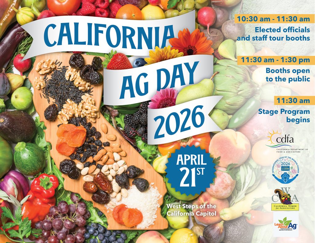 Save the Date! Ag Day is April 21 on the west steps of the California Capitol