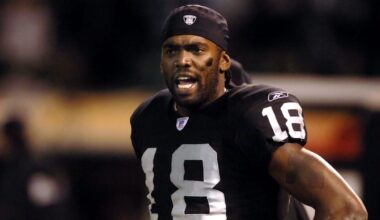 Dec. 31, 2005; Oakland, Calif, USA; Oakland Raiders wide receiver (18) Randy Moss expresses his displeasure with head coach Norv Turner (not pictured) during their game against the New York Giants in the fourth quarter at McAfee Coliseum. Mandatory Credit: Photo By Mark J. Rebilas-Imagn Images © Copyright Mark J. Rebilas